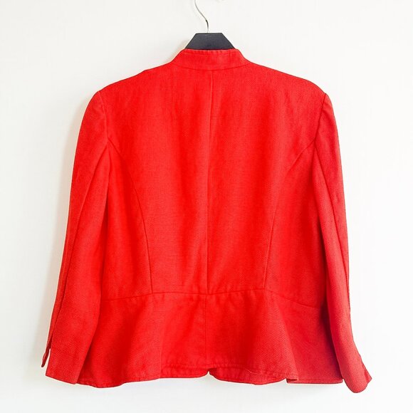 Lauren Ralph Lauren Linen Jacket Burnt Orange Women's Size 10 - Picture 2 of 4